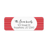クリスマスストライプ差出人住所ラベル ラベル (正面)