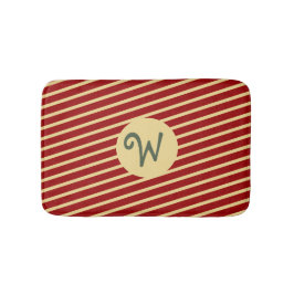 クリスマスストライプ金ゴールド赤マッチングファミリーカスタム バスマット