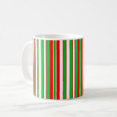 クリスマスストライプ コーヒーマグカップ (正面左)