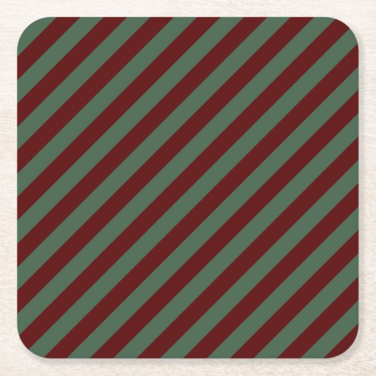クリスマスストライプ スクエアペーパーコースター (正面)