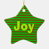 クリスマスストライプ セラミックオーナメント (正面)