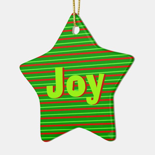 クリスマスストライプ セラミックオーナメント (左)