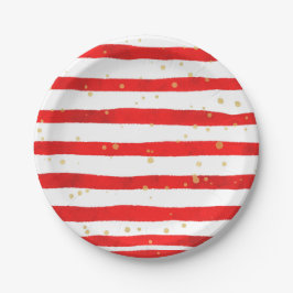 クリスマスストライプ ペーパープレート