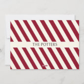 クリスマスストリップキャンディーケーンのパターン写真 シーズンカード (裏面)