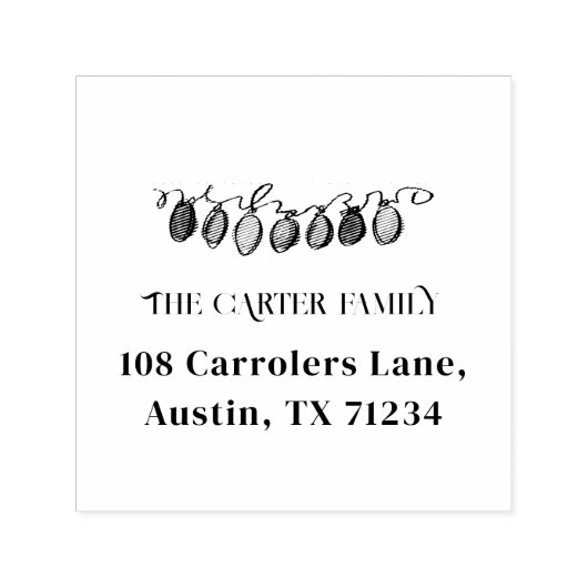 クリスマスストリングライトオーナメント差出人住所 セルフインキングスタンプ (デザイン)