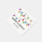 クリスマスストリングライトパーソナライズされた紙 スタンダードカクテルナプキン (角)