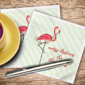 クリスマスストリングライトフェスティバルかわいいフラミンゴ スタンダードカクテルナプキン