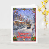 クリスマスストリートカー カード (黄色い花)