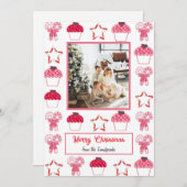 クリスマスストロベリーカップケーキ&シュガーカン シーズンカード (正面/裏面)