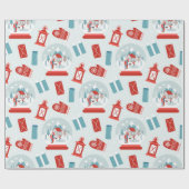 クリスマスストーリーパターンの調整 ラッピングペーパー (フラット)