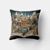 クリスマスストーリーブックキャッスルポップ・アートのアップワンダーランド クッション (裏面)