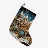 クリスマスストーリーブックキャッスルポップ・アートのアップワンダーランド スモールクリスマスストッキング (正面 (吊り時))