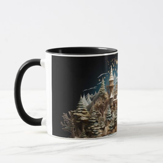 クリスマスストーリーブックキャッスルポップ・アートのアップワンダーランド マグカップ (左)