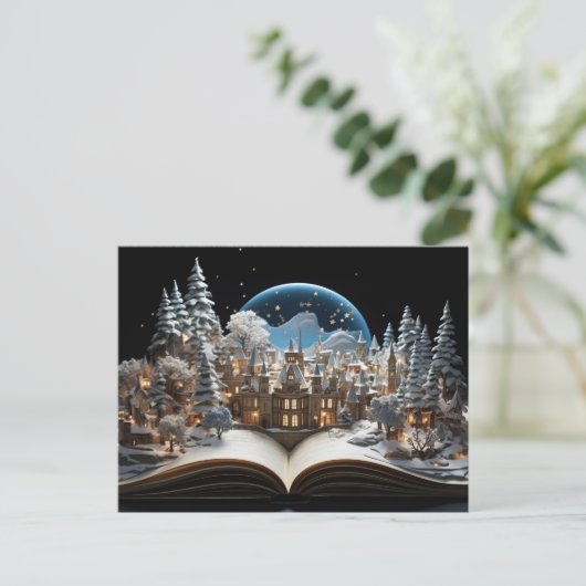 クリスマスストーリーブックスノーグローブビレッジ シーズンポストカード (スタンド正面)