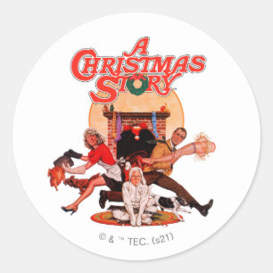 クリスマスストーリーポスターアート ラウンドシール