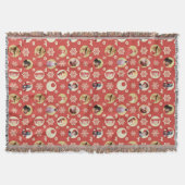 クリスマスストーリーレトロの雪片パターン スローブランケット (正面)