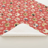 クリスマスストーリーレトロの雪片模様 シェルパブランケット (3/4)