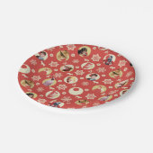 クリスマスストーリーレトロの雪片模様 ペーパープレート (アングル)