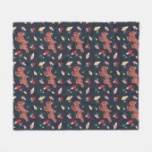 クリスマスストーリー |クリスマスライトパターン フリースブランケット (正面(横))