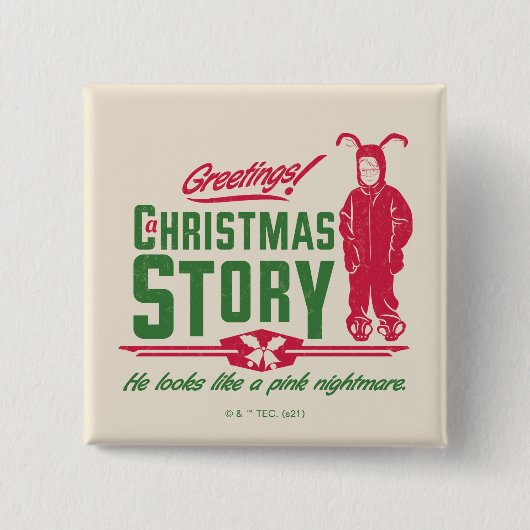 クリスマスストーリー |ピンクの悪夢 缶バッジ (正面)