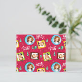 クリスマスストーリー |家族の写真パターン ポストカード (スタンド正面)