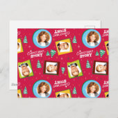 クリスマスストーリー |家族の写真パターン ポストカード (正面/裏面)