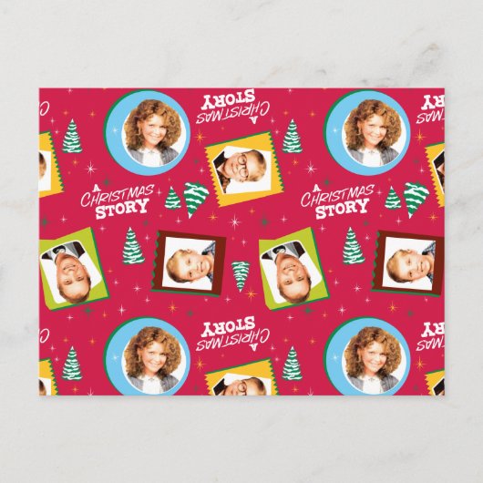 クリスマスストーリー |家族の写真パターン ポストカード (正面)
