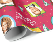 クリスマスストーリー |家族の写真パターン ラッピングペーパー (ロールコーナー)