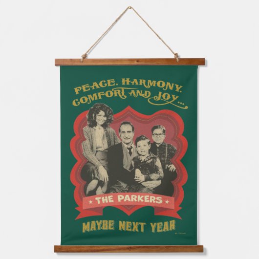 クリスマスストーリー |平和、調和、心地よい、喜び 吊り下げ型タペストリー (正面)