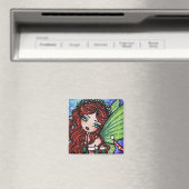 クリスマススノーアイリッシュ妖精フェアリーアートバイハンナ・リン マグネット (インサイチュ (食洗機))