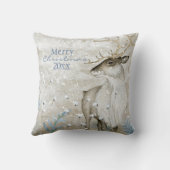 クリスマススノーアニマル鹿タイポグラフィパーソナライズ クッション (裏面)