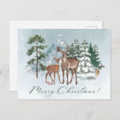 クリスマススノーインザウッズ自然 ポストカード (正面/裏面)