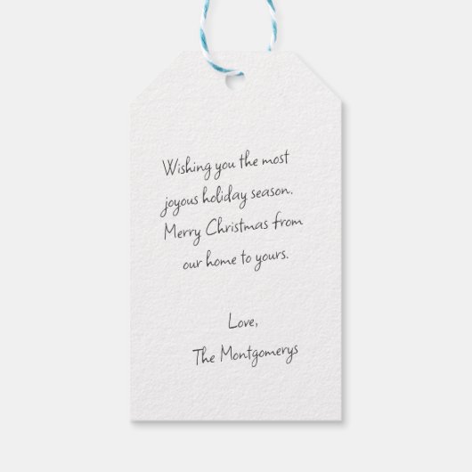 クリスマススノーウィーウィンタービレッジ ギフトタグ (裏面)