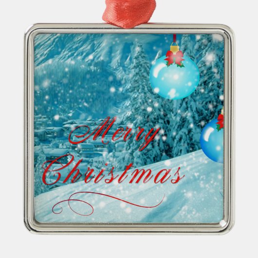 クリスマススノーウィーウィンタービレッジ メタルオーナメント (正面)