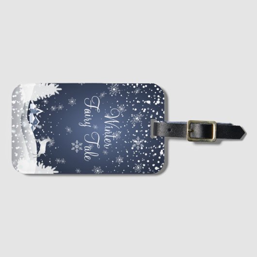 クリスマススノーウィークフェアリーファンタジー林 ラゲッジタグ (正面横)