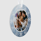 クリスマススノーウィー（両面）の名前と年の写真または名前 オーナメント (正面)