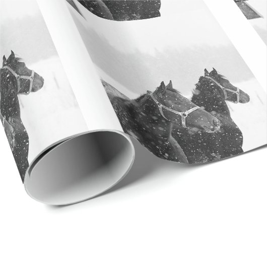 クリスマススノーウマウマ科のーズ素朴クリスマス ラッピングペーパー (ロールコーナー)