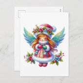 クリスマススノーエンジェル シーズンポストカード (正面/裏面)