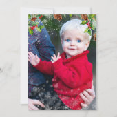 クリスマススノーオーバーレイのパーソナライズされたフォトフラットカード シーズンカード (正面)