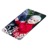 クリスマススノーオーバーレイのパーソナライズされた写真ギフト4x6 マグネット (左側)