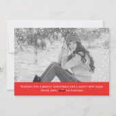 クリスマススノーオーバーレイ2枚のフォトカード シーズンカード (裏面)