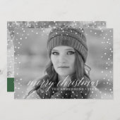 クリスマススノーオーバーレイ2枚のフォトカード シーズンカード (正面/裏面)