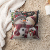 クリスマススノーカップル クッション (ブランケット)