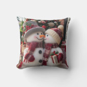 クリスマススノーカップル クッション (正面)