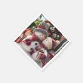 クリスマススノーカップル スタンダードカクテルナプキン (角)