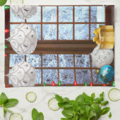 クリスマススノーキッチンタオル キッチンタオル (折り畳み)