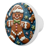 クリスマススノーギンガーブレッドマン セラミックノブ (右)