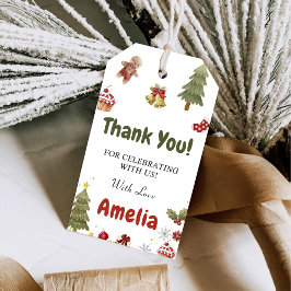 クリスマススノークッキー誕生日パーティー ギフトタグ