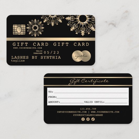 クリスマススノークレジットカードギフトカード証明書 名刺 (正面/裏面)