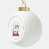 クリスマススノーグローブとツリードードル セラミックボールオーナメント (右)